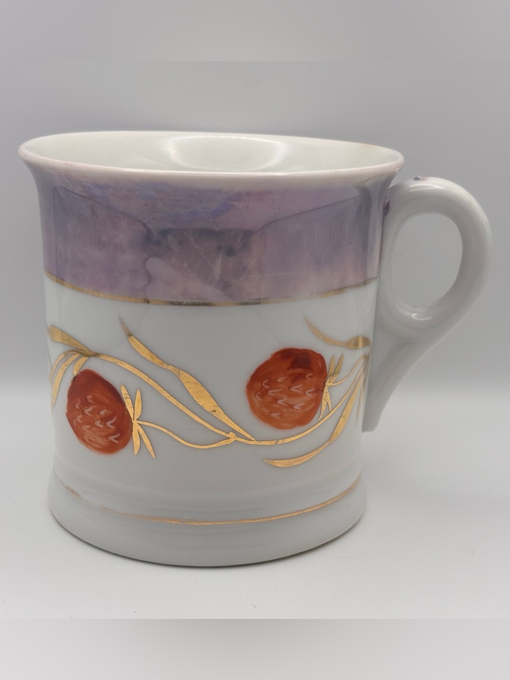Vintage Porcelain Mug, Berry Design, Purple Lusterware, Germany